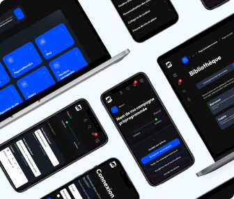 Multiples appareils affichant l'interface de gestion de BiZZ
